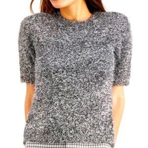NWT INC International Silver Sparkle Knit Sweater L